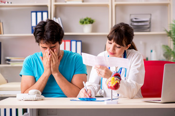 Young patient visiting doctor cardiologist 