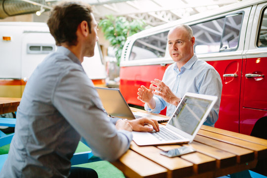 Various happenings at a technology company office