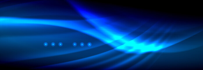 Liquid neon flowing waves, glowing light lines background