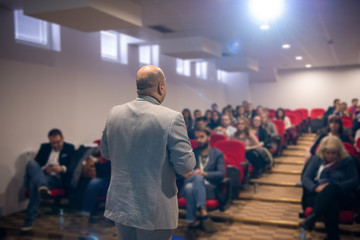 businessman giving presentations at conference room