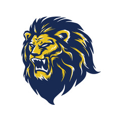 Wild Lion Head  Logo Mascot