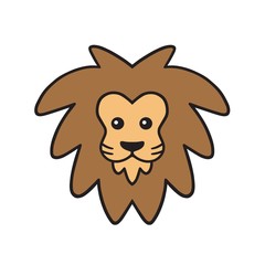 Cute Lion Cartoon Logo Vector Illustration Design