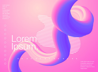 Colorful geometric background. Fluid shapes composition