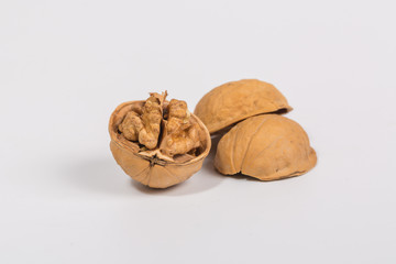 Arranged walnuts, dried fruit