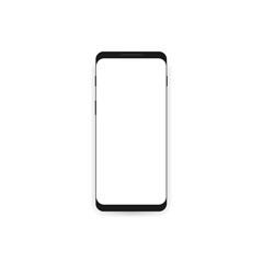 Smartphone mockup with white blank screen.