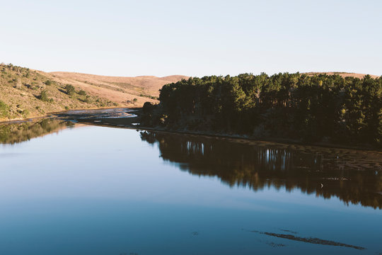 Drakes Estero and shoreline at dawn, Point Reyes National Seashore, California