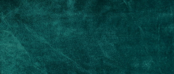 velvet texture background green color banner. expensive luxury, fabric, material, cloth.Copy space.
