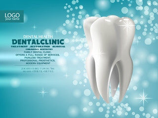banner stomatology dental tooth design 3D vector