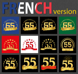 French set of number 55 templates