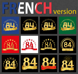 French set of number 84 templates
