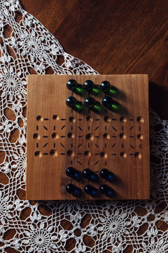Old chinese checkers board game