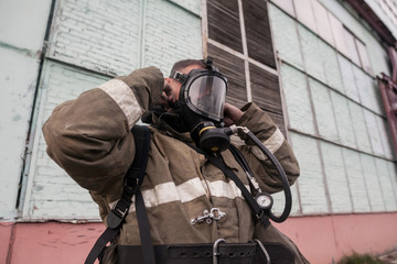 Oxygen mask, Gas mask, Firefighters mask of Firefighters. Been through