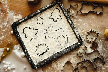 Baking Christmas cookies at home