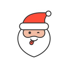 Cute Santa Claus emoticon vector, filled outline design