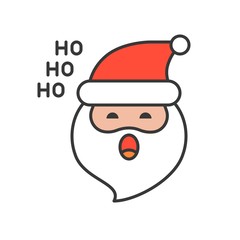 Obraz na płótnie Canvas Cute Santa Claus emoticon vector, filled outline design