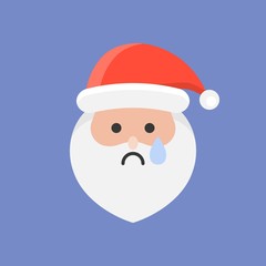 Cute Santa Claus emoticon vector, flat design