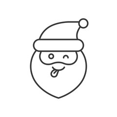 Cute Santa Claus emoticon vector, line design