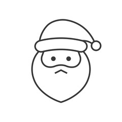 Obraz na płótnie Canvas Cute Santa Claus emoticon vector, line design