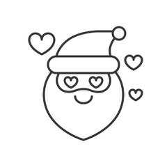 Obraz na płótnie Canvas Cute Santa Claus emoticon vector, line design