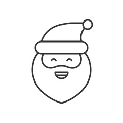 Cute Santa Claus emoticon vector, line design