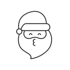 Cute Santa Claus emoticon vector, line design