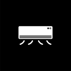 Fototapeta premium Air conditioner icon or logo on dark background