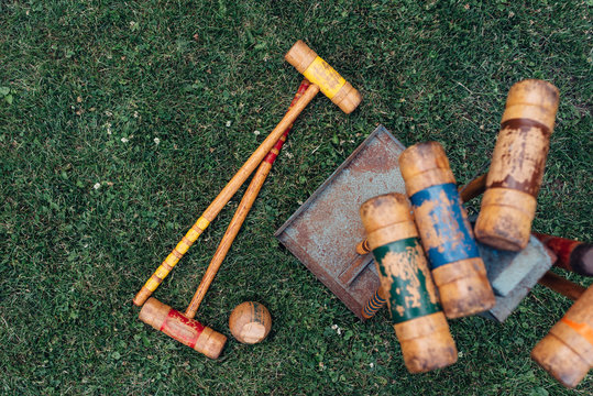 Croquet mallets on a song