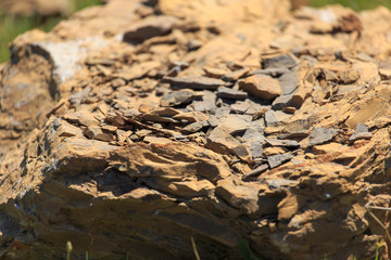 Mountain stone on nature as an abstract background