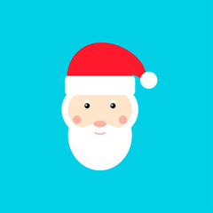 Christmas Santa icon. Vector illustration in flat design