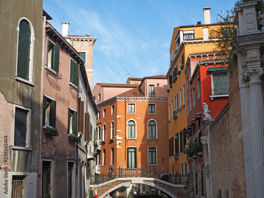 Wall mural venice, italy. wonderful views through the narrow canals of the town