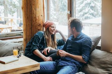 Couple Enjoying Winter Vacation in Mountain