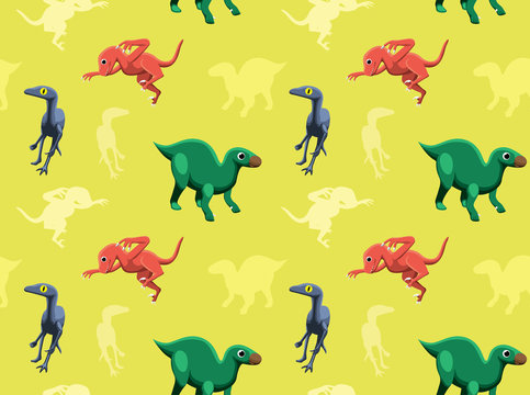 Dinosaurs Wallpaper Vector Illustration 13