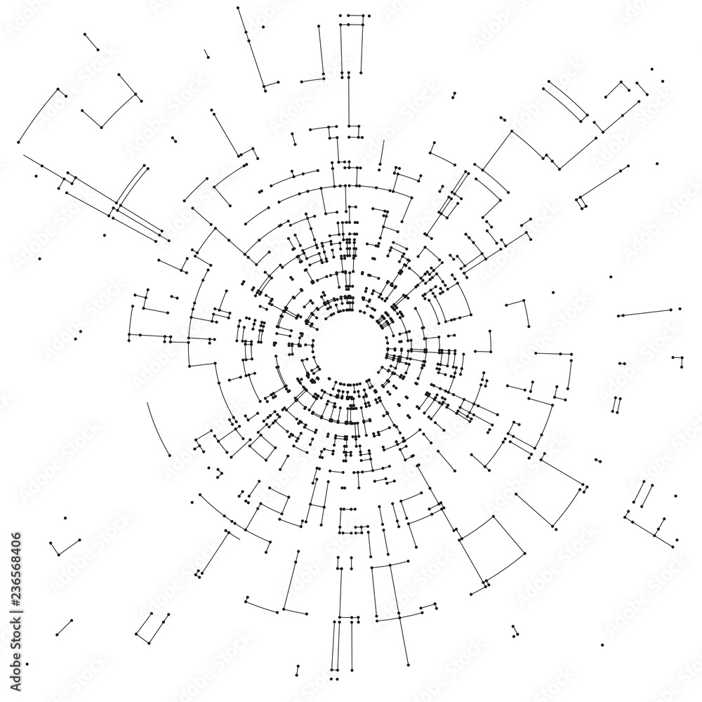 Poster connecting lines and dots on white background. abstract network connection design concept. technolog