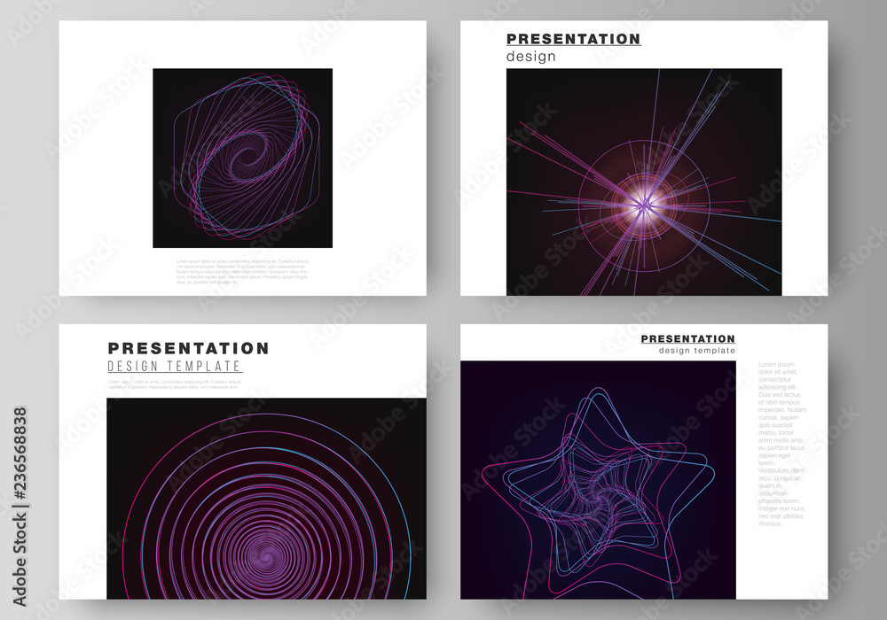 Poster vector illustration of the editable layout of the presentation slides design business templates. ran