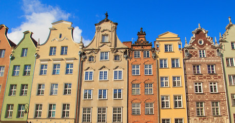 Fototapeta na wymiar Gdansk. Beer Street. Houses in baroque style