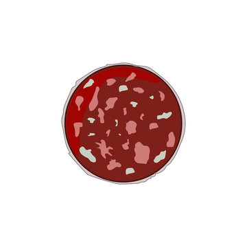 red salami slice isolated on white clip art preview