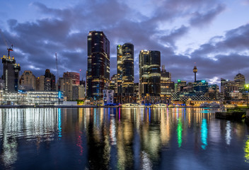 Barangaroo and Sydney City under dawn clouds