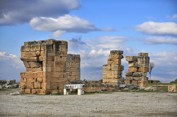 The ruins of the ancient city Hierapolis.