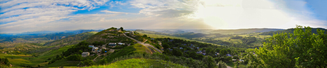 Mountain village panoramic view