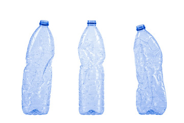 plastic waste bottles isolated on white