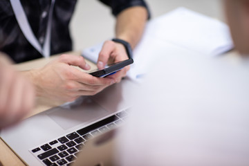 business people hands using smart phone