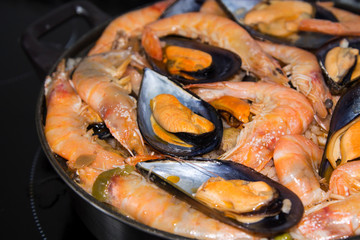 tasty rice with seafood