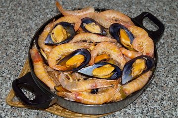 tasty rice with seafood