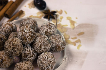 Vegan sweet delicious candy. Raw sweet ball
