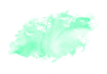 Light green abstract stain of paint stain isolated on paper. element for a textured