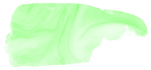 Light green abstract stain of paint stain isolated on paper.