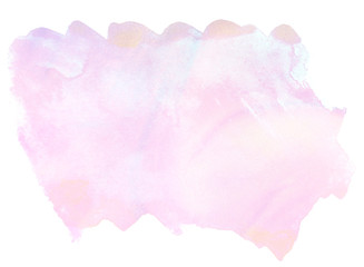 Light purple pink abstract stain of paint stain isolated on paper.Textured Design Element