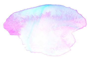 Light purple abstract stain of paint stain isolated on paper. Textured Design Element