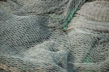 Fishing nets close-up background