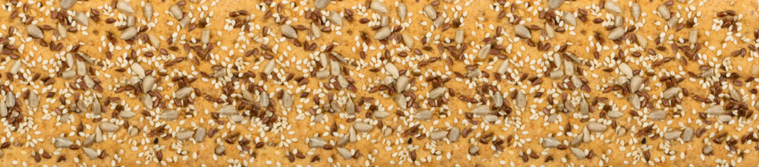 Crunchy gluten free crispbread with various seeds isolated